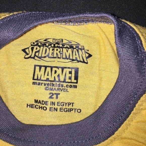 Bundle of Two Boy Shirts Size 2T Yellow Spiderman Shirt and Red Champion Sweater - Picture 5 of 12